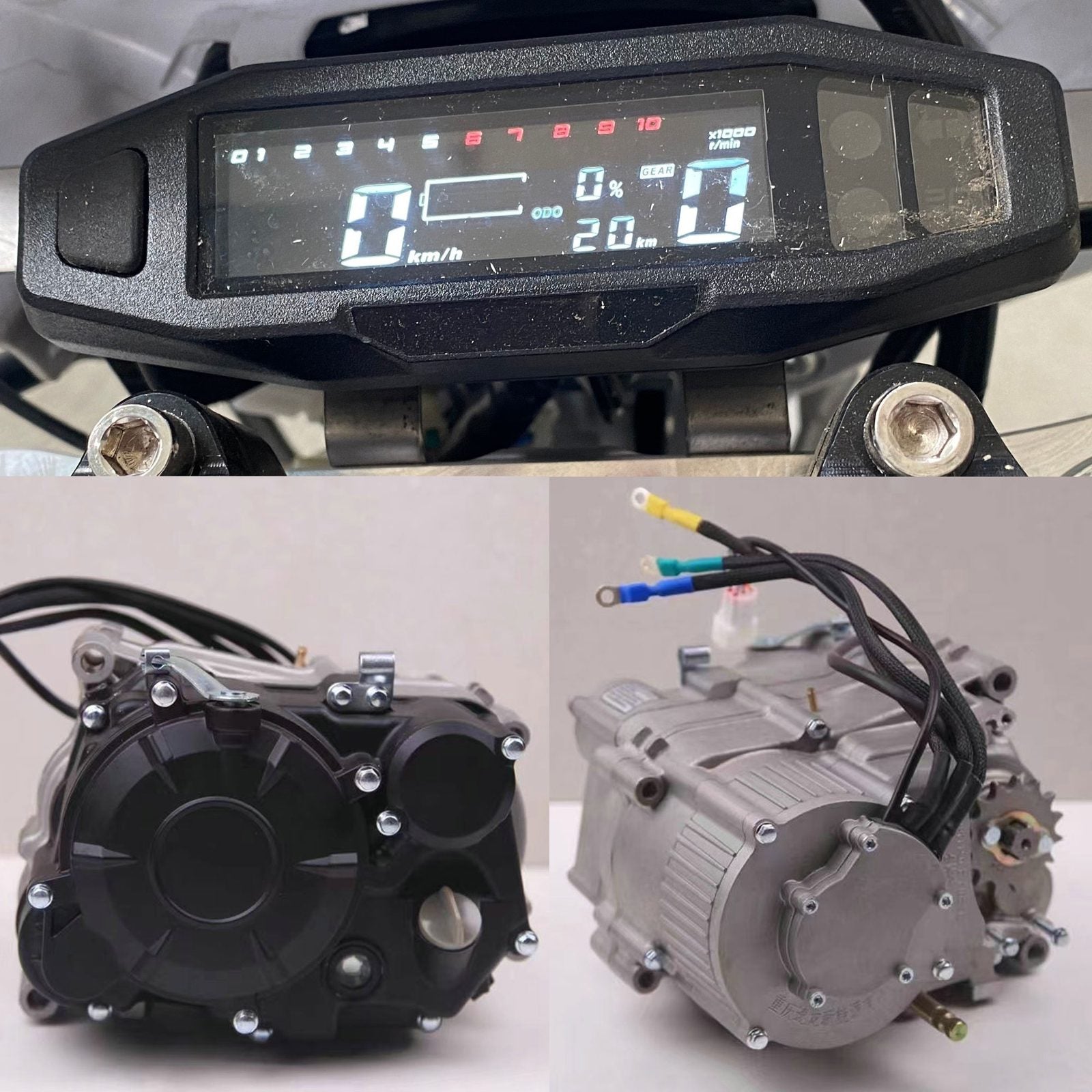Gears, speed and charge on one LCD