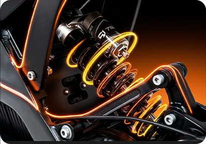 Rear suspension travel